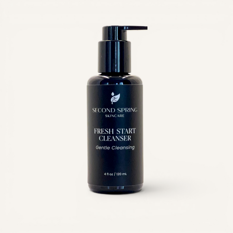 Bottle of Second Spring Skincare Fresh Start Cleanser on a white background