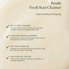 Benefits of Fresh Start Cleanser on a beige background