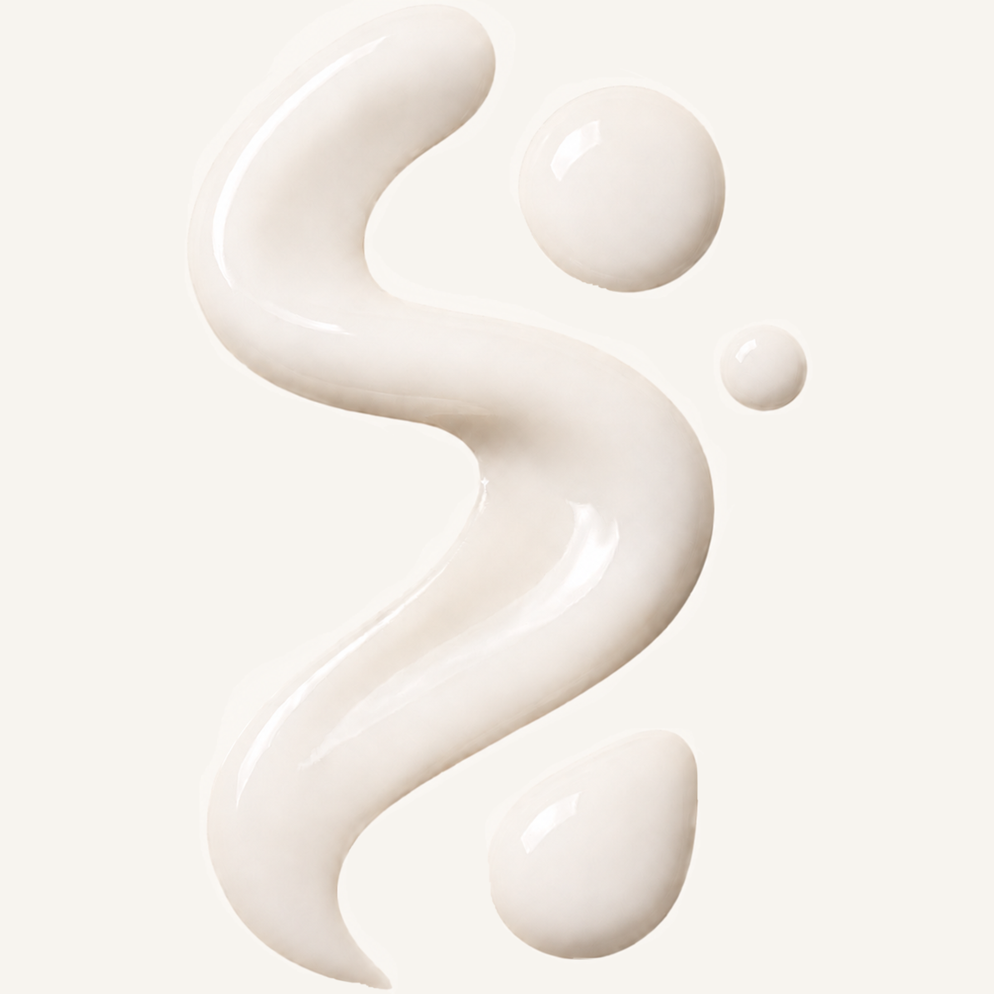 White cream or lotion in a flowing pattern on a light background